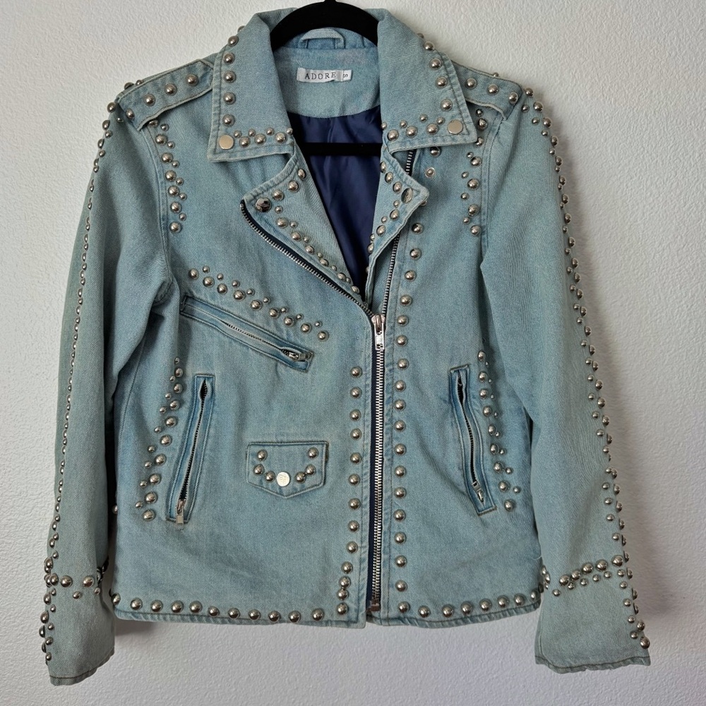 ADORE Denim Studded Jacket Size Small